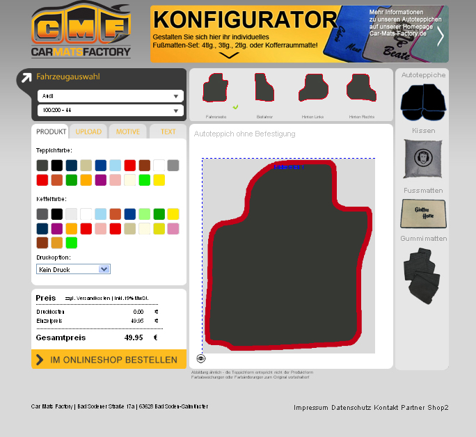 FAQ - Konfigurator - Car Mats Factory